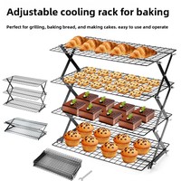 Rak Pendingin Roti, Biskuit, dan Kue Lipat Lima Lapis Berbahan Mesh, Aman untuk Makanan