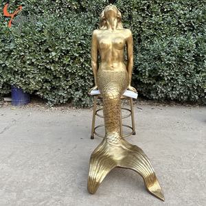 Statue de sirène en bronze grandeur nature sur mesure Sculpture extérieure Figure occidentale Statue de dame <span class=keywords><strong>nue</strong></span> sexy Sculpture de sirène <span class=keywords><strong>nue</strong></span> - Product Image 2