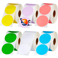 Étiquettes thermiques colorées 50 mm, étiquettes thermiques circulaires personnalisées, impression couleur, étiquettes thermiques rondes colorées