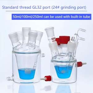 Célula electrolítica <span class=keywords><strong>de</strong></span> doble capa Vidrio <span class=keywords><strong>de</strong></span> borosilicato alto Sellado Oxidación <span class=keywords><strong>de</strong></span> cinco puertos 50-2000ml Ciclo <span class=keywords><strong>de</strong></span> temperatura controlada - Product Image 5