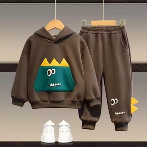 Nuevo Conjunto Infantil de Otoño/Invierno al por Mayor con Sudadera con Capucha de Terciopelo Cálida, Transpirable y Moderna, Conjunto de Dos Piezas - Product Image 6