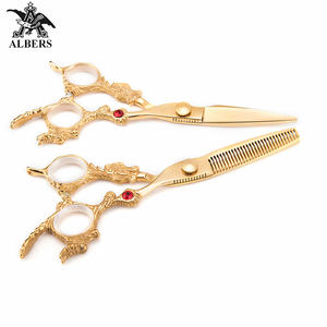 Ciseaux de coiffure professionnels ALBERS VG10 en acier, 6 pouces, dorés, pointe de lame tranchante, 62-63 HRC, pour droitiers, salon de coiffure - Product Image 4