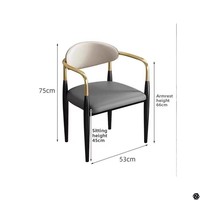 Chaise de salle à manger minimaliste moderne haut de gamme en cuir microfibre, style luxe léger, pour hôtel, table à thé, en acier inoxydable