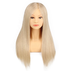 Chất lượng cao 24 "tóc vàng làm tóc đào tạo đầu mannequin 30% tóc thật của con người + Miễn phí kẹp bán buôn - Product Image 1