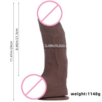 Dildo réaliste en silicone extra-long et épais, masturbateur pour adultes, pénis réaliste doux et de grande taille, jouet sexuel pour adultes, dildo noir, gros dildo sexuel