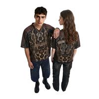 Maillot de football en maille à motif animalier gothique unique, style streetwear hip-hop pour jeunes, t-shirt de sport oversize pour l'entraînement