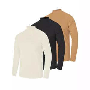 Suéter de punto grueso para hombre, cuello medio, cálido, ajustado, para otoño e invierno, ropa deportiva - Product Image 1