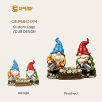 Patung Gnome Taman Resin OEM Kustom, Menyiram Bunga, Figur Lucu untuk Dekorasi Halaman, Teras, dan Kebun, Suvenir