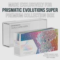   Boîte de protection en acrylique magnétique moderne et écologique avec protection UV pour la collection Super Premium SPC de Prismatic Evolutions