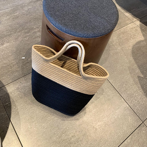 Sac fourre-tout pour femme en rotin tissé, couleur unie, forme ovale, usage quotidien, printemps 2022 - Product Image 4