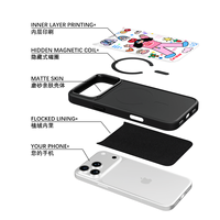 Coque de téléphone AG Feeling Black Edge avec motif Gril doré pour iPhone 17, 17 Pro Max, 16 Pro, 15, 15 Pro Max – Coque magnétique