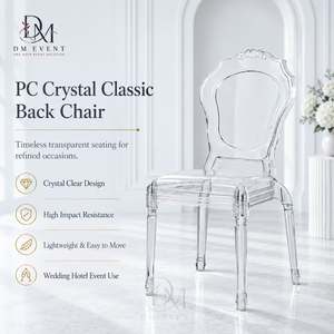 เก้าอี้พลาสติกใส DM EVENT PC Crystal Classic Back Chair โพลีคาร์บอเนต สำหรับงานแต่งงานและงานเลี้ยง - Product Image 1