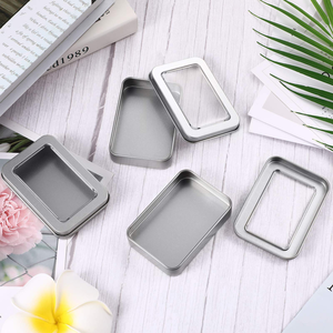 Tin <b>Box</b> Metal Tins with Lid Clear Top <b>Empty</b> Mini Portable Small Storage Tins Case for Home Candles Candies <b>Gifts</b> Balms Treasures - Product Image 4