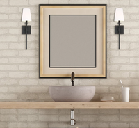 Lampe murale en laiton, placage d'or, support de lampe E27, lampe de salle de bains