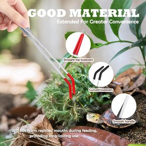 Pinces d'alimentation <span class=keywords><strong>pour</strong></span> reptiles en acier inoxydable de 10,6 pouces, pinces longues courbées avec embouts en <span class=keywords><strong>silicone</strong></span> <span class=keywords><strong>pour</strong></span> lézards, aquarium, <span class=keywords><strong>terrarium</strong></span> - Product Image 5