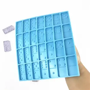 5044 duplo 6 DIY cartão de molde molde de silicone para o molde de resina epóxi dominó dominó dominó cartão de tomada de mão