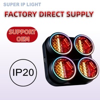 Luz de Escenario Retro de Cuatro Ojos con Efecto Halo Ámbar RGB, Lámpara de Ambiente DMX512 para DJ, Bar, Club, Decoración Visual Profesional