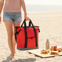 Sac isotherme portable en PVC et PU avec fermeture éclair et bandoulière réglable pour pique-nique, plage et voyage