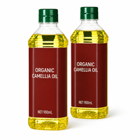 Huile de Camélia en Gros, Pressée à Froid, Huile de Cuisine Comestible, Bouteille de 900 ml, Utilisation en Cuisine, OEM, Marque Privée, Exportation, Usine