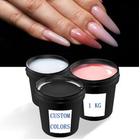 Gel UV dur professionnel Ellis 1kg pour extension d'ongles, à base d'eau, longue tenue, non toxique, indolore, pour pose française DIY LED