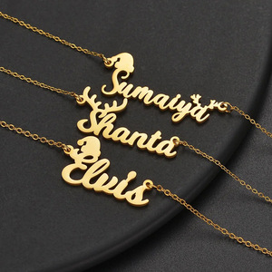 Qiuhan nombre-collar grabado-colgante de textura de acero inoxidable, joyería de regalo de Navidad perfecta para mujeres - Product Image 5