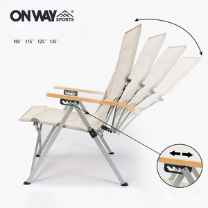 OnwaySports Outdoor <span class=keywords><strong>Chaise</strong></span> pliante à haut dossier <span class=keywords><strong>Chaise</strong></span> <span class=keywords><strong>longue</strong></span> réglable en hauteur Camping Portable Cadre en aluminium - Product Image 1