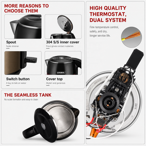 Hervidor de Agua Eléctrico Inalámbrico de Acero Inoxidable para Café y Té, Electrodoméstico para el Hogar <span class=keywords><strong>2022</strong></span>, <span class=keywords><strong>Precio</strong></span> Económico - Product Image 5
