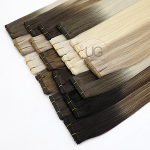 Extension per Capelli Genius Weft U Glamour <span class=keywords><strong>Hair</strong></span> Più Vendute 100% Capelli Umani Vergini Remy a Doppia Trama - Product Image 4