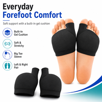 Coussinets métatarsiens pour femmes et hommes, coussinets en gel pour l'avant-pied, 3 tailles, manchons souples pour l'avant-pied pour soulager la pression et le confort quotidien
