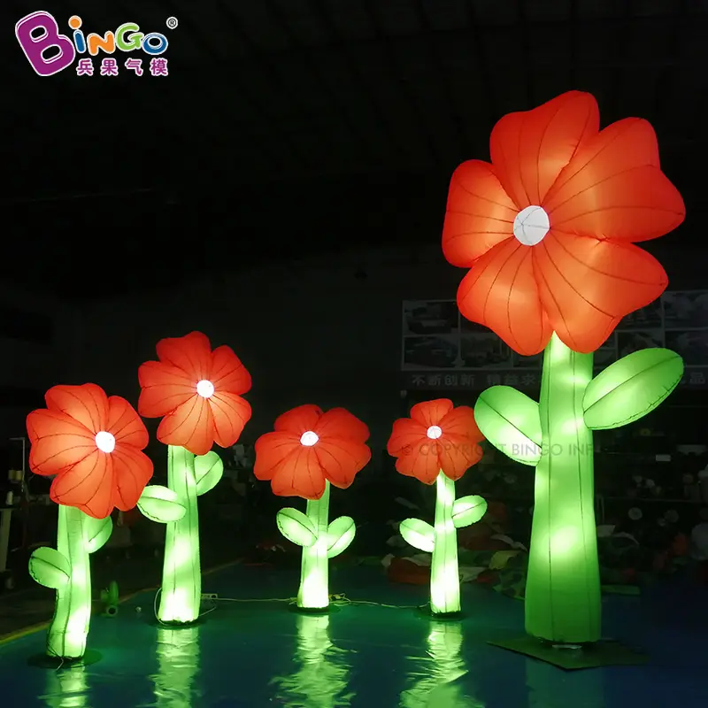 Shopping Mall Advertising Inflatable Aritificial Design Flower Decoration Light Giant Inflatable Flower Balloon