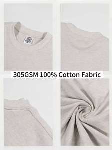 เสื้อยืดสตรีทสไตล์ใหม่ล่าสุดสำหรับผู้ชาย ผ้าคอตตอนหนา 100% ทรงโอเวอร์ไซส์ คุณภาพสูง เสื้อยืดสั่งทำพิเศษ 305GSM - Product Image 4