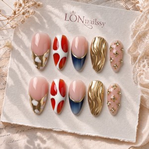 <span class=keywords><strong>Uñas</strong></span> postizas acrílicas PMMA hechas a mano con curva 3D almendrada media francesa, de cobertura completa, para influencers de redes sociales, 10 unidades. - Product Image 3