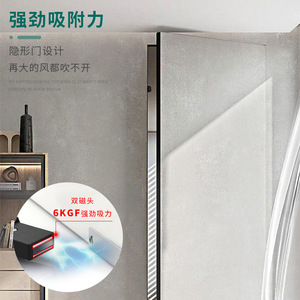 Dispositif de rebond pour porte dissimulée, loquet magnétique en alliage de zinc pour armoire, design minimaliste noir et blanc - Product Image 1