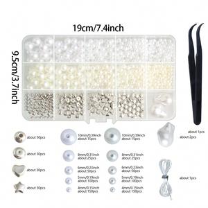 Kit de Joyería de Perlas DIY al por Mayor, Cuentas Espaciadoras CCB, Dijes de Estrella y Corazón, Set en Caja para Hacer Collares y Pulseras - Product Image 3