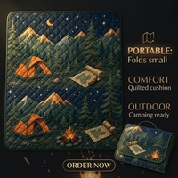 Tapis de pique-nique matelassé extra large, imprimé, imperméable, pliable, portable, pour le camping, la plage et les activités de plein air