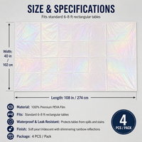 Nappe en PEVA blanche irisée, imperméable, jetable, rectangulaire, en plastique, pour événements et banquets en gros
