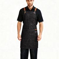 Tablier de cowboy réutilisable en PU sans manches pour le nettoyage et le travail dans les cafés, les salons de thé, les fleuristes, les salons de manucure et les restaurants