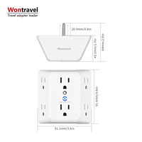 Wontravel nouvelle arrivée 6 extension de prise avec protecteur de surtension extension de prise murale américaine