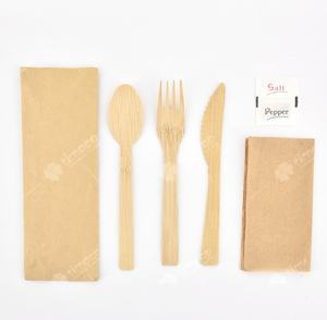 Wholesale Biodegradable <strong>Wooden</strong> Cutlery Travel Set Bag Disposable Utensils including <strong>Spoon</strong> Manufactured Wood <strong>Spoon</strong> Manufacturers - Product Image 4