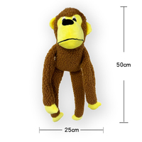Vente en gros de jouets à mâcher en peluche grinçante pour chien, singe brun à quatre longues pattes, jouet en peluche souple pour chien