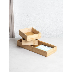 Set di contenitori in bambù impilabili Set di scatole in legno e bambù - Product Image 1