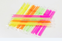 Pailles et cuillères en plastique colorées jetables écologiques de 200 mm pour la restauration, accessoires de bar pour boissons et glaces, vente en gros