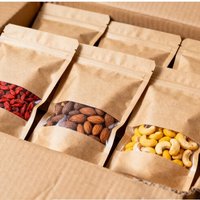 Sacs d'emballage en plastique kraft réutilisables à fenêtre, de qualité alimentaire, pour fruits secs – Vente chaude