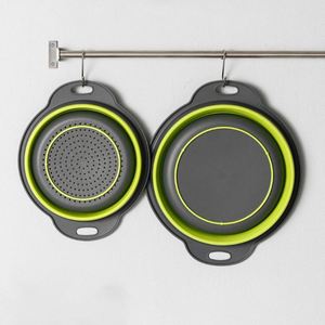 Plastic Collapsible Vegetable Fruit Washing Strainer Set of 3 Silicone Folding Collapsible <b>Sink</b> Filter Drain Basket <b>for</b> Kitchen - Product Image 3