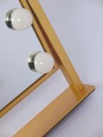 Miroir de maquillage de bureau moderne Winway doré avec ampoules LED à variateur tactile, style miroir de vanité LED pour la décoration de la maison