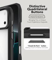 Coque de Protection Arrière Rigide PC Transparente avec Bordure en TPU Souple pour iPhone 17 Pro Max, iPhone 17 Air et iPhone 17 Pro
