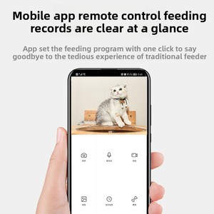 Pemberi makan cerdas kamera ganda, mangkuk otomatis IPX5 tahan air pola polos Dispenser makanan <span class=keywords><strong>Remote</strong></span> <span class=keywords><strong>Control</strong></span> WiFi 6L cerdas hewan peliharaan ramah lingkungan kamera ganda - Product Image 4