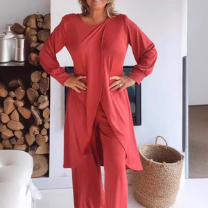 ชุดเซ็ต 2 ชิ้น เสื้อครอปแขนยาวและกางเกงขายาวทรงหลวม สไตล์ลำลอง ใส่สบาย แฟชั่นสำหรับผู้หญิง ยี่ห้อ Zigongni - Product Image 3