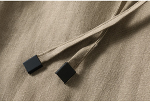 <span class=keywords><strong>Pantaloni</strong></span> da uomo larghi dritti in vita <span class=keywords><strong>con</strong></span> coulisse traspirante Casual in <span class=keywords><strong>lino</strong></span> sottile estivo - Product Image 6