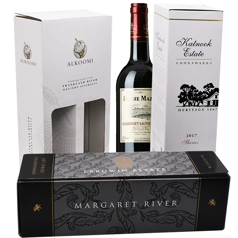 Elegante Luxus Hochwertige 2 Flaschen Packung Weinflasche Verpackung Geschenk box Großhandel Faltbare Starre Papier Weinglas Box